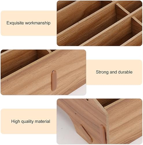 Miniatura 6 de Caja de almacenamiento de madera para teléfono celular de 30 rejillas para taller de reparación de oficina, organizador compacto para teléfonos