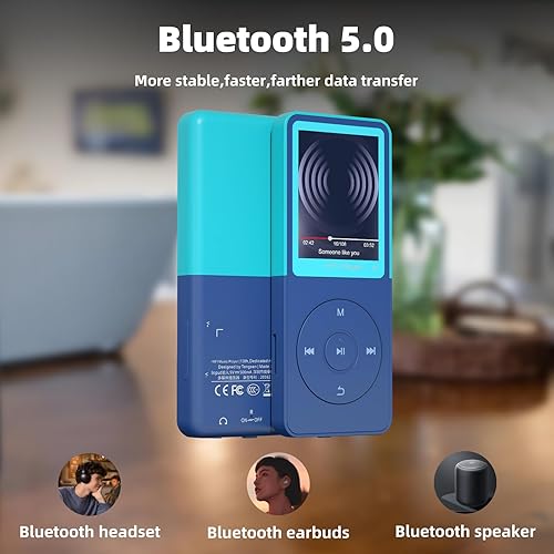 Miniatura 3 de Reproductores Mp3 MP4 Bluetooth, 32 GB Walkman portátil clásico reproductor de música digital MP3 con Bluetooth para niños, grabación, video, radio