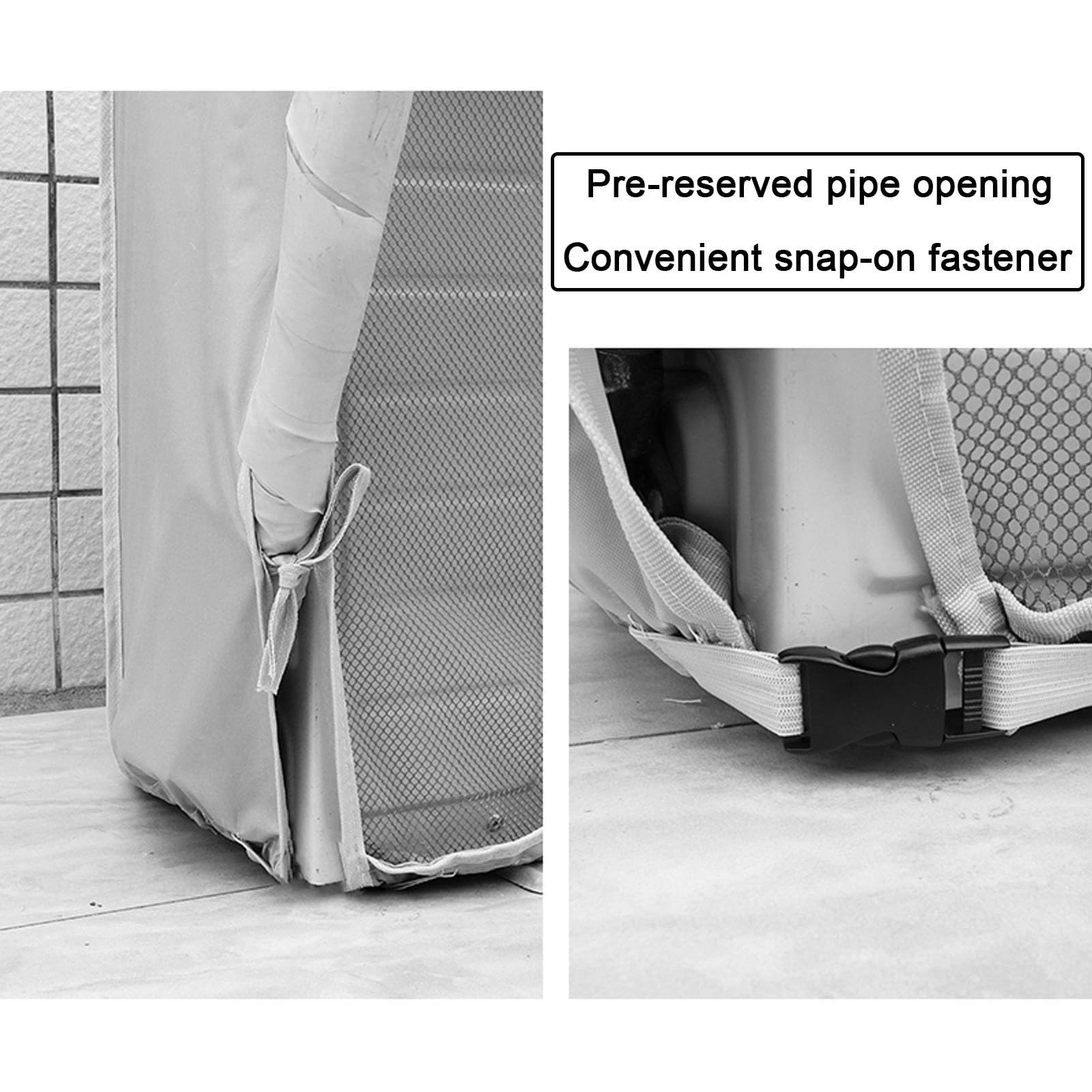 Protection Climatiseur Exterieur, Cache Pompe a Chaleur Extérieur, Grande Conception Double Épaisseur avec Doubles Aérations et Rideaux de Protection(White,105x146x43cm/41x57x16in)