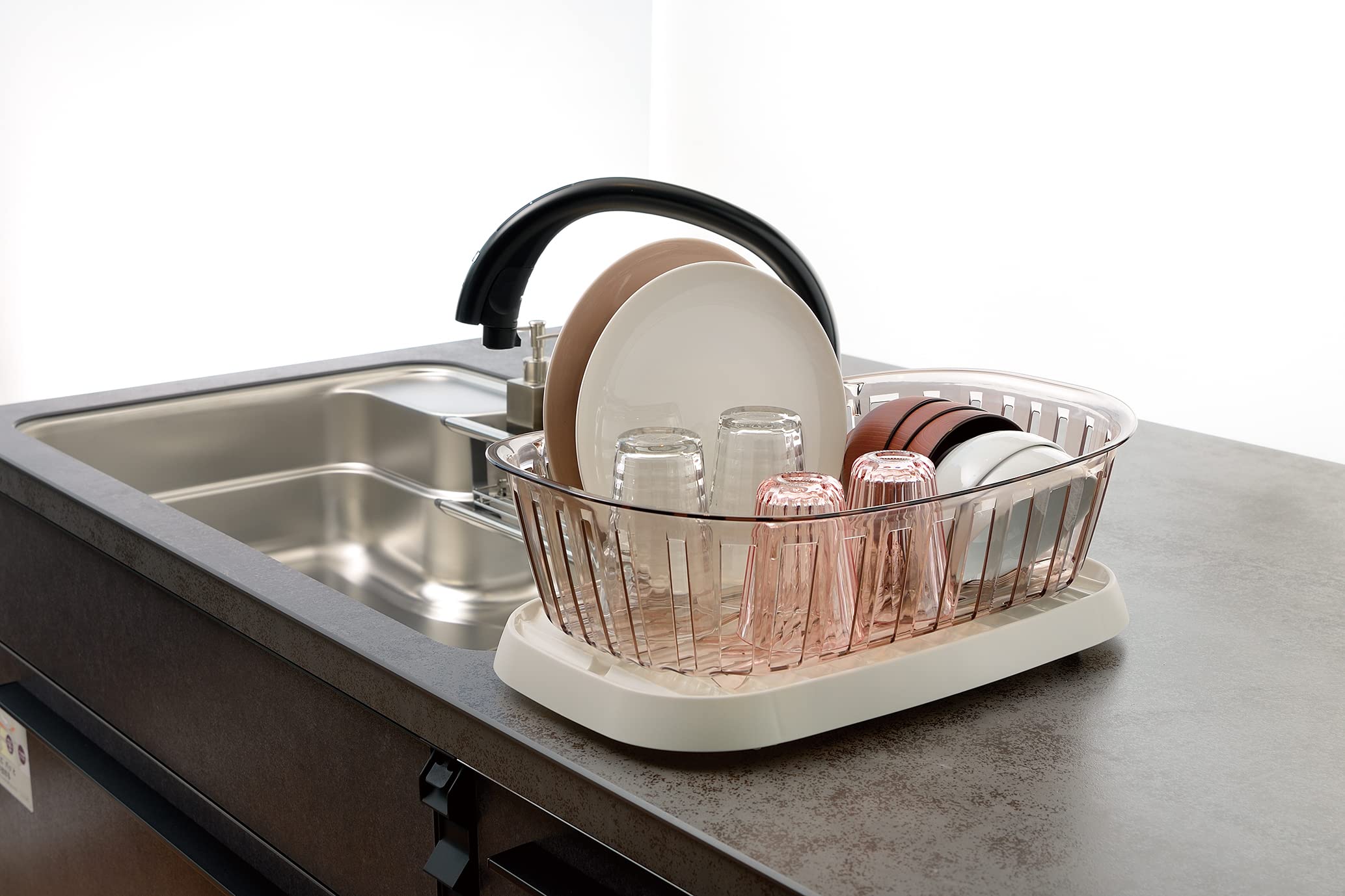 ????? Richell Craze Dish Drainer, M, Kitchen Sink, Brown 11813