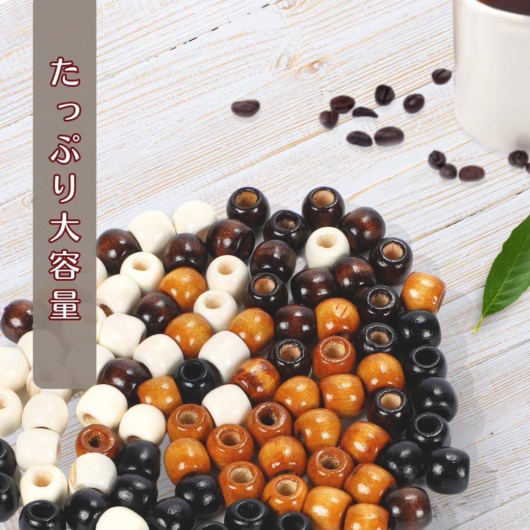 Amazon.co.jp: JP Number ウッドビーズ 穴大きめ 木製ビーズ