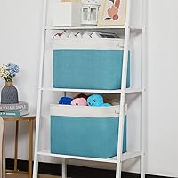 Vista 4 de Bliecamile Cesta de almacenamiento plegable, cestas de almacenamiento grandes para estantes, cestas de almacenamiento plegables para organizar