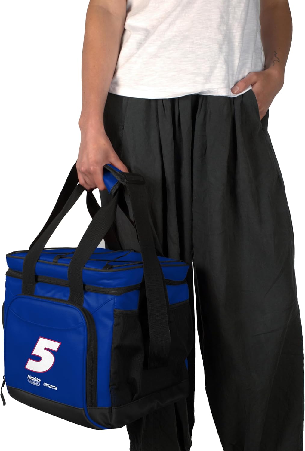 Logo Brands NASCAR Flex – Can Cooler – Heat-Sealed Leak-Proof Lining, Stays Cold for Hours, Adjustable Shoulder Strap – Great ForTailgating, Camping, Beach, and Race Day