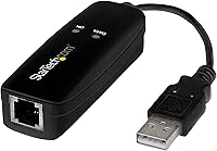 StarTech 56K USB External Dial-Up Fax Modem V.92 - Reliable Backup Internet, Fax & Voice for PC/Laptop
