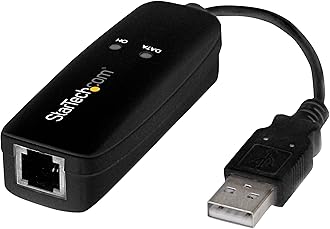 StarTech.com USB 2.0 Fax Modem - 56K External Hardware Dial Up V.92 Modem/Dongle/Adapter - Computer/Laptop Fax Modem - USB to Telephone Jack - USB Data Modem - Network Fax/CMR/POS, TAA (USB56KEMH2)
