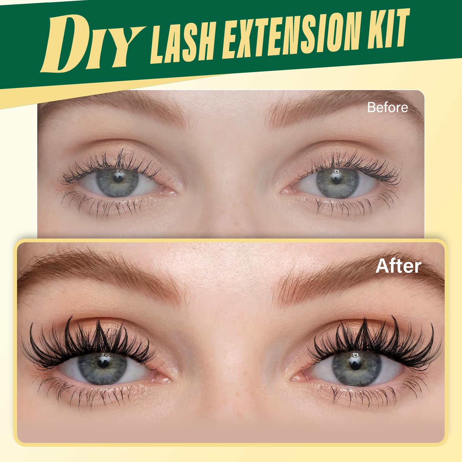 KEYYOU Cluster Lashes Kit 120pcs 8-16MIX Anime Spiky Cluster Lashes Thin Band Lash Extension Kit with Bond and Seal,Remover,Applicators for beginner DIY Wispy Eyelashes at Home (KY07 Kit) - Image 4