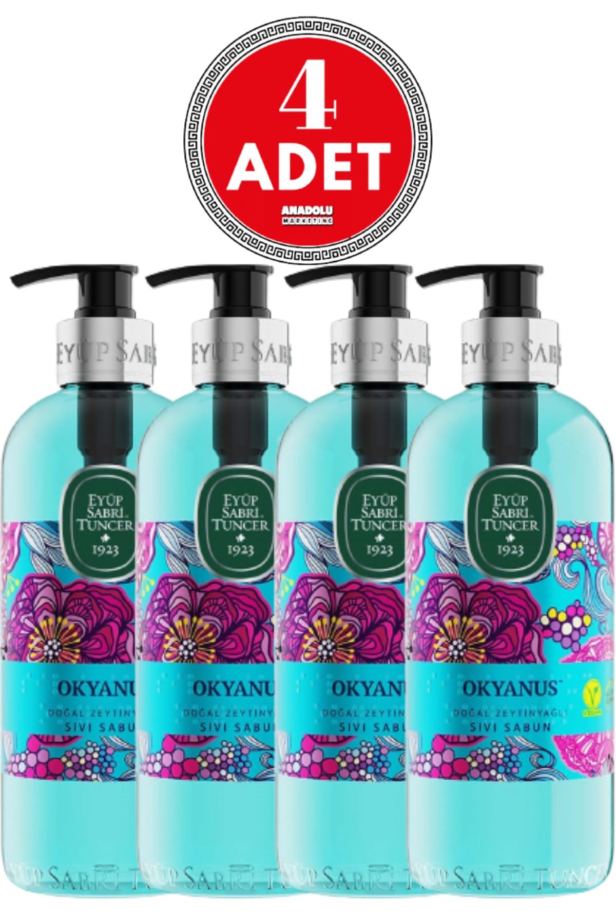 Eyüp Sabri Tuncer Doğal Zeytinyağlı Sıvı Sabun Okyanus 500 ml x 4 Adet