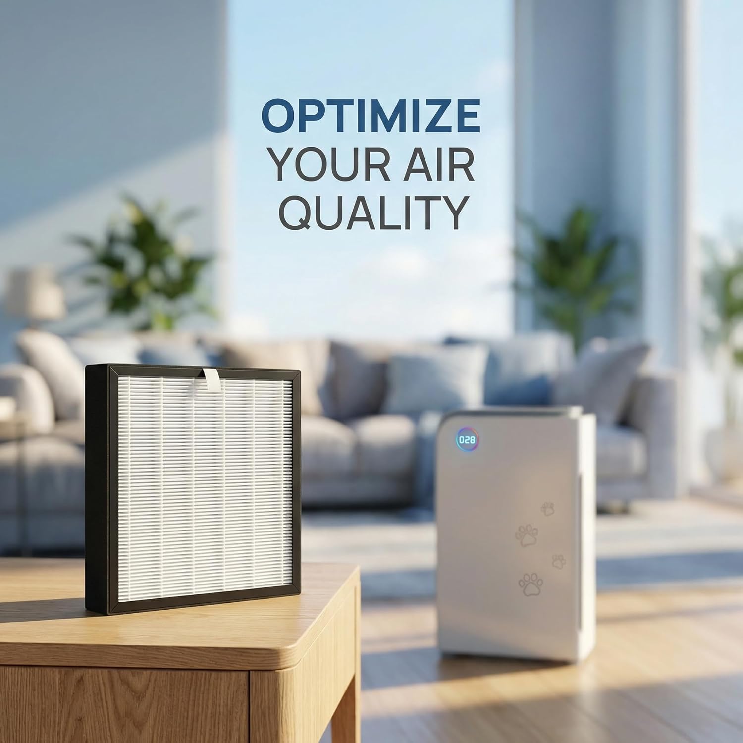 Replacement Filter for Air Purifier,Compatible with Trucozie T555 Air Purifier,H13 True 2 HEPA Filter and 4 Washable Pre-Filters.