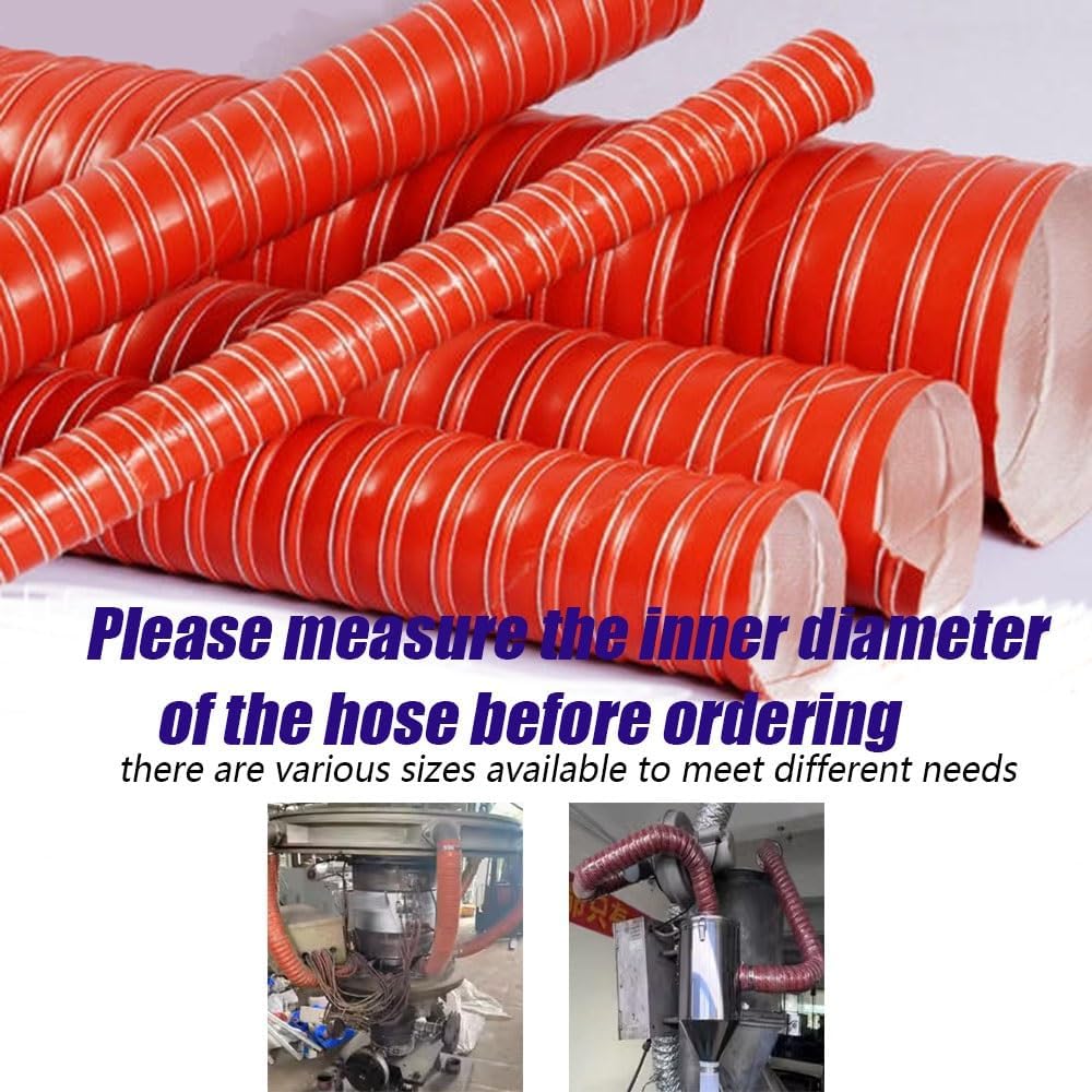 Cold Air Intake Pipe Heat Resistant Automotive Silicone Flexible Brake Cooling Air Ducting 2" 2.5" 3" 4" 5" 6" Air Duct Hose Intake Hose For Garage(300cm/9.8ft,89mm-3 1/2in)