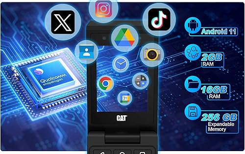 Miniatura 4 de CAT S22 - Teléfono con tapa resistente (16 GB) 2.8 pulgadas, pantalla táctil, teléfono celular inteligente Android 11, IP68 resistente al agua, 4G