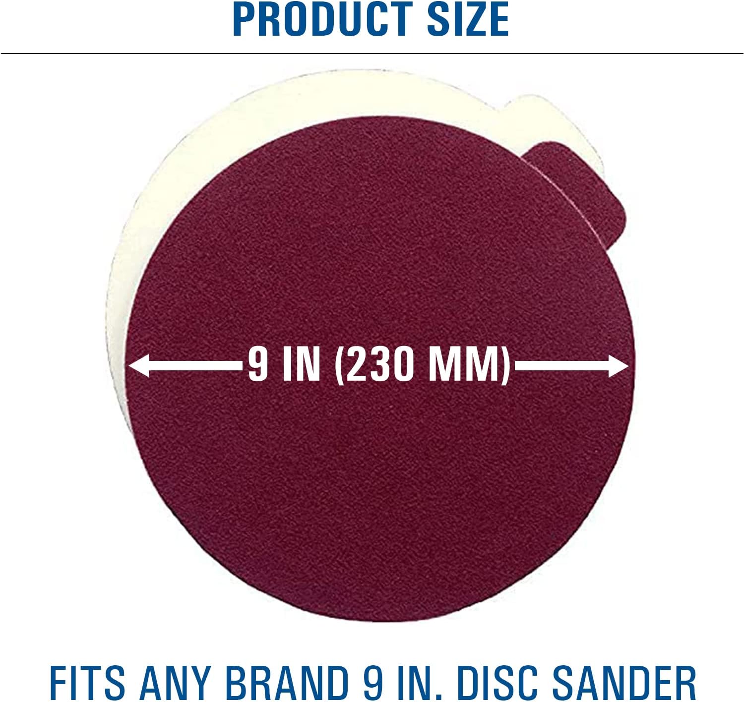 Starcke 9 inch Sanding Discs Adhesive Sandpaper Discs 60 Grit, 10 Pack Aluminum Oxide Self Adhesive PSA Sanding Disc Sticky Back, DA Sander for Auto Body Sandpapers for Wood, Paint, Metal & Plastics