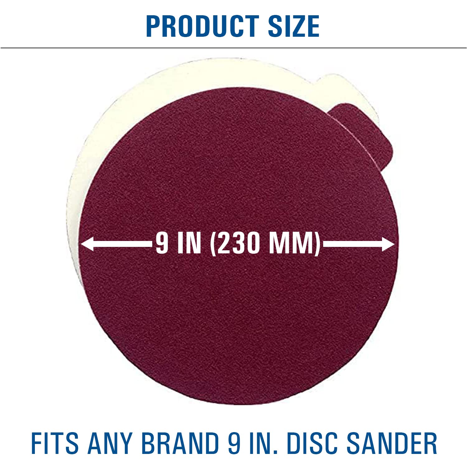 Starcke 9 inch Sanding Discs Adhesive Sandpaper Discs 80 Grit, 10 Pack Aluminum Oxide Self Adhesive PSA Sanding Disc Sticky Back, DA Sander for Auto Body Sandpapers for Wood, Paint, Metal & Plastics