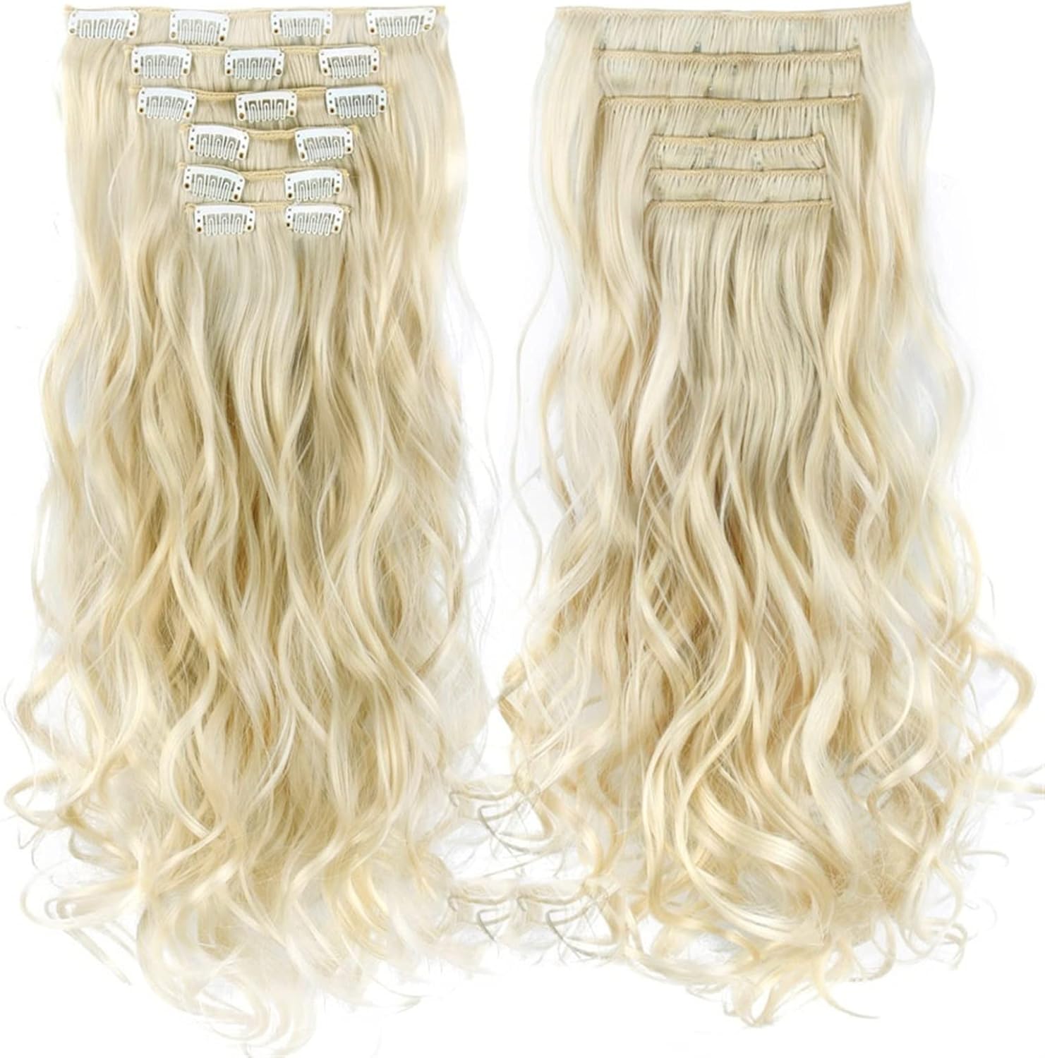 Amazon.co.jp ヘアエクステンション Clip in Long Hair Extensions 22 Inches