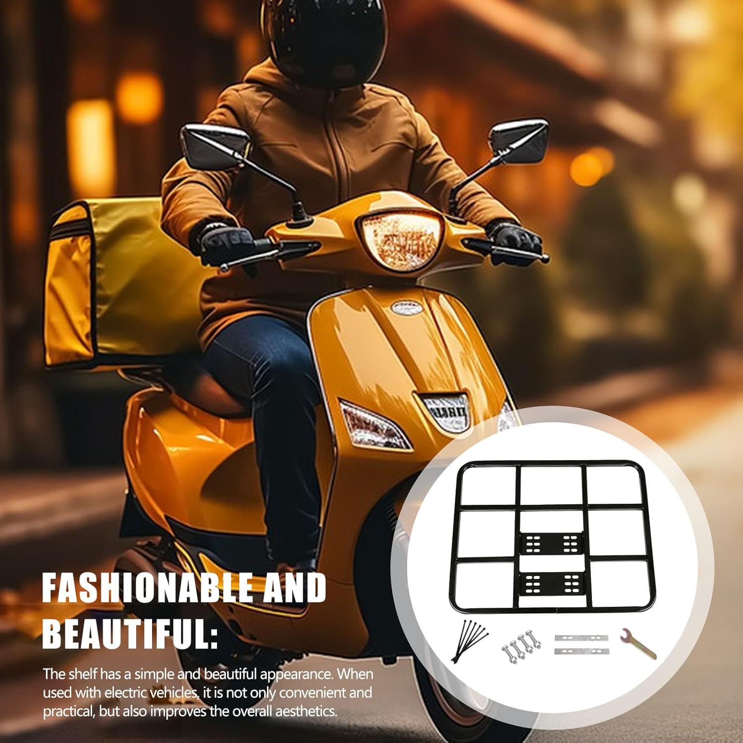 Rear Cargo Rack - Universal Metal Carrier Shelf, High Strength Support Frame, Heavy Duty Bicycle Rack | Commuting Delivery Touring Utility for Commuting Delivery Touring Utility