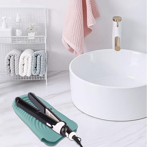 Miniatura 7 de Bolsa de silicona resistente al calor para herramientas de peinado del cabello, rizadores y planchas planas, cubierta de viaje antideslizante,