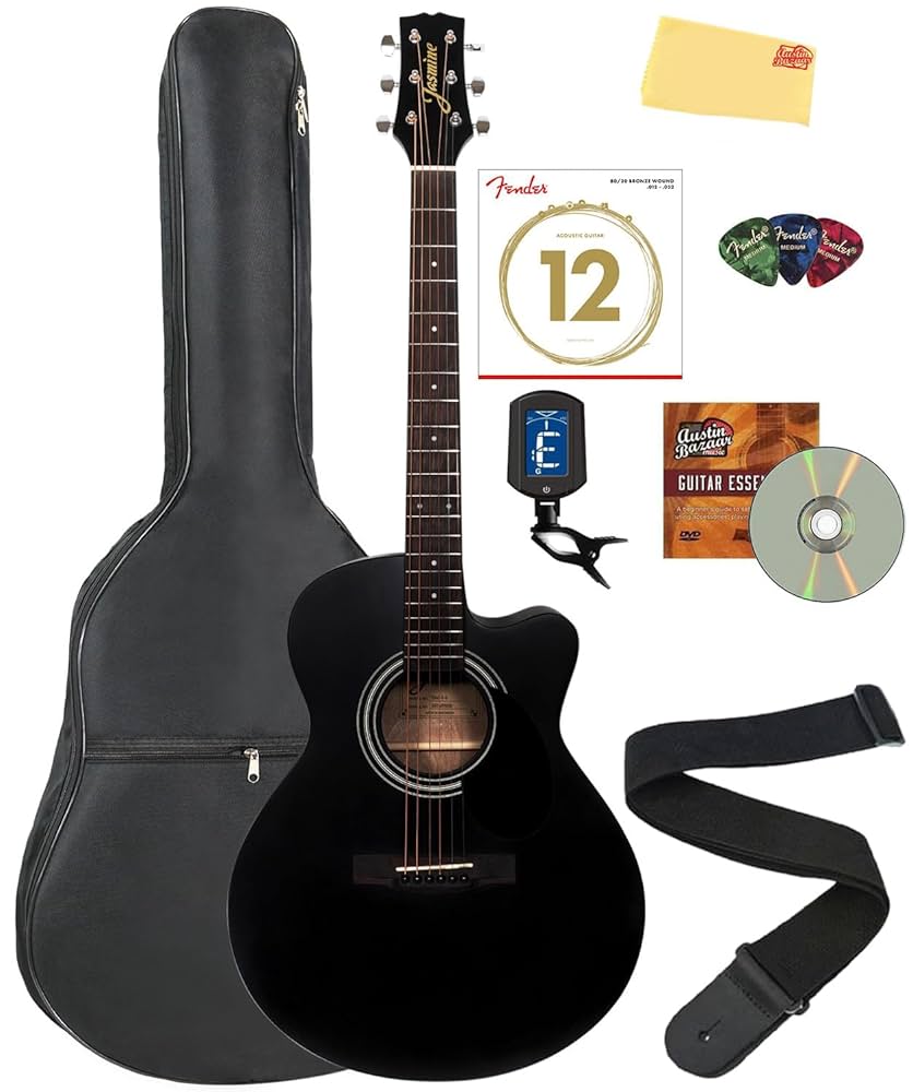 Amazon.com: Jasmine S34C Orchestra Acoustic Guitar - Black
