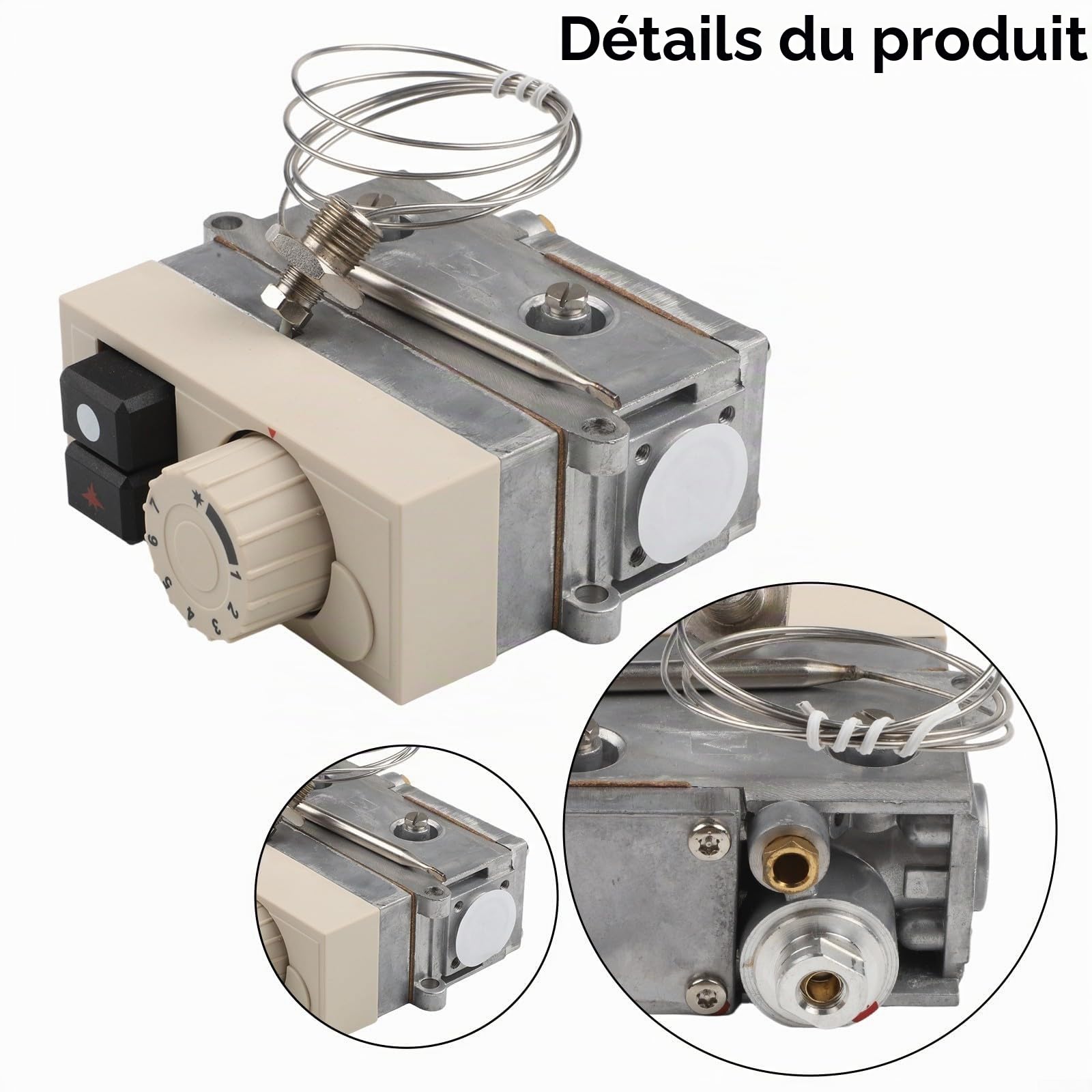Vanne de contrôle de la température du gaz 710, thermostat 120-200 °C pour friteuse, wok, four vapeur, pression d'entrée 50 MPa, matériau ABS