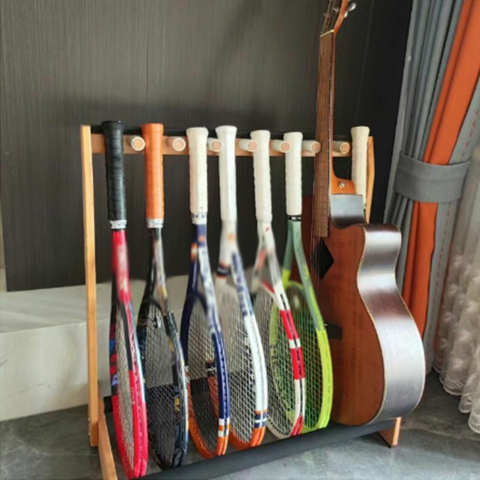 Rack di stoccaggio racchetta da tennis resistente con spugna di protezione | Racchetta Da Tennis Titolare Badminton Storage Organizer Holder，garage Attrezzature Sportive Organizzatore，per La Scuola Club