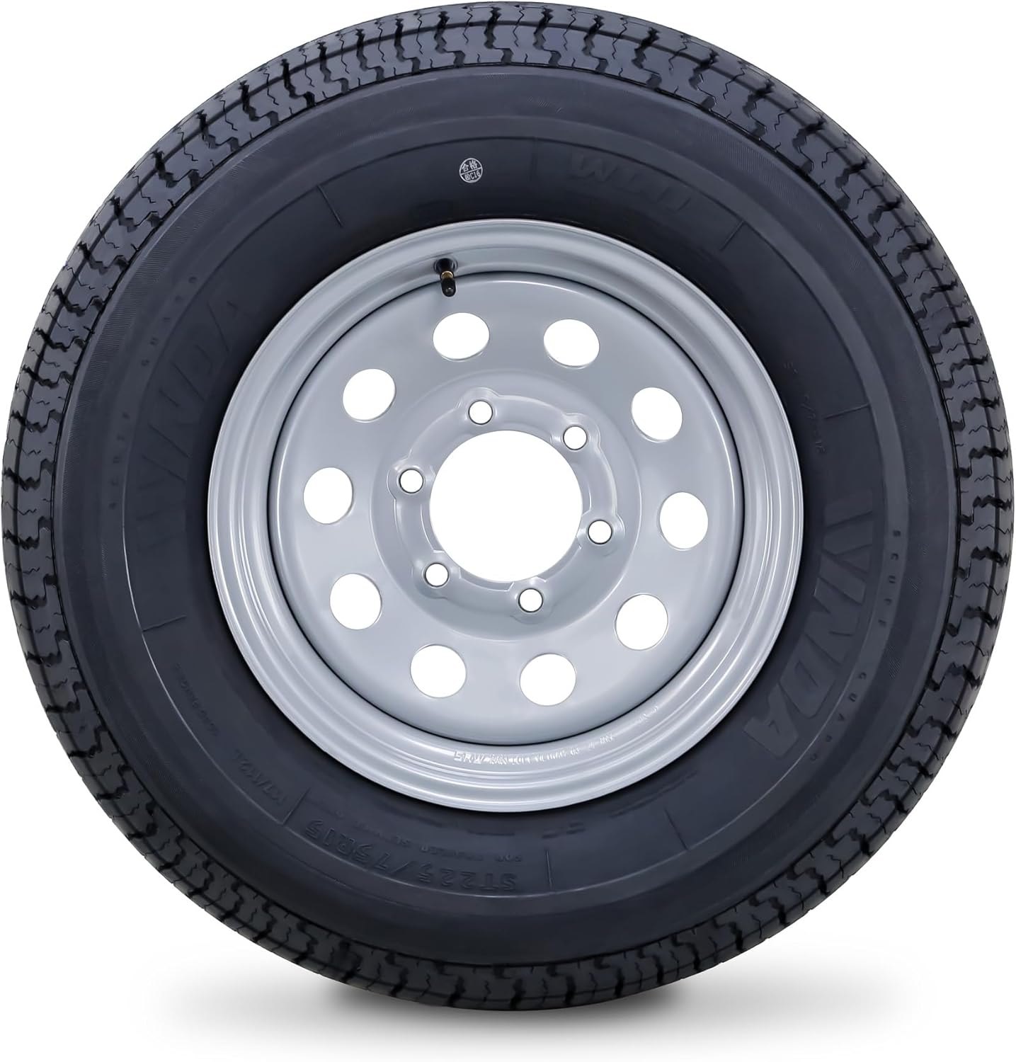 WINDA Trailer Tire Wheel Assembly ST225/75R15 10-Ply E 117L 6 Lug on 5.5" PCD Silver Mod Rim