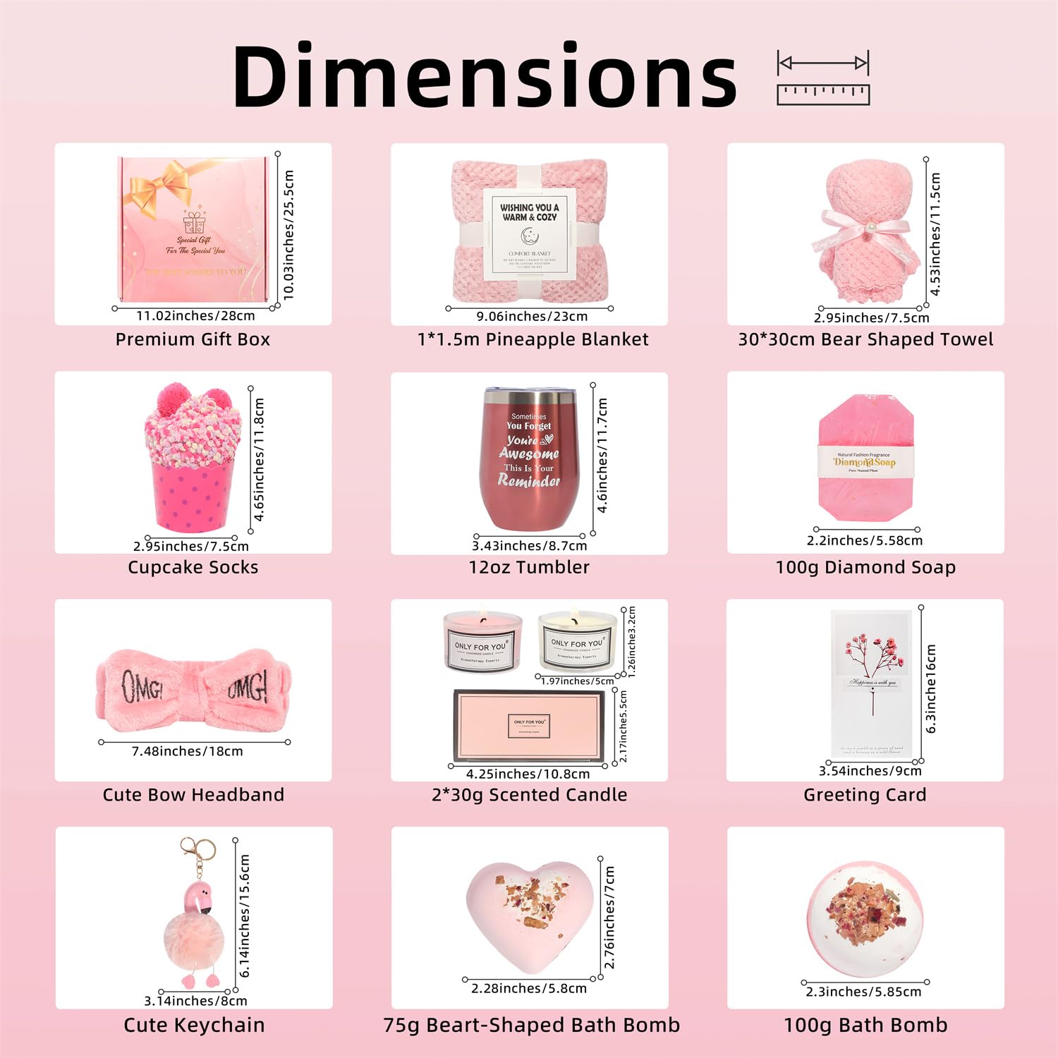 12 Pcs Birthday Gifts for Women, Self Care Gifts, Unique Relaxing Spa Gift Basket with Luxury Flannel Blanket, Get Well Soon Gifts for Women, Mom, Friends, Sister, Wife, Mother's Day,Valentine's Day