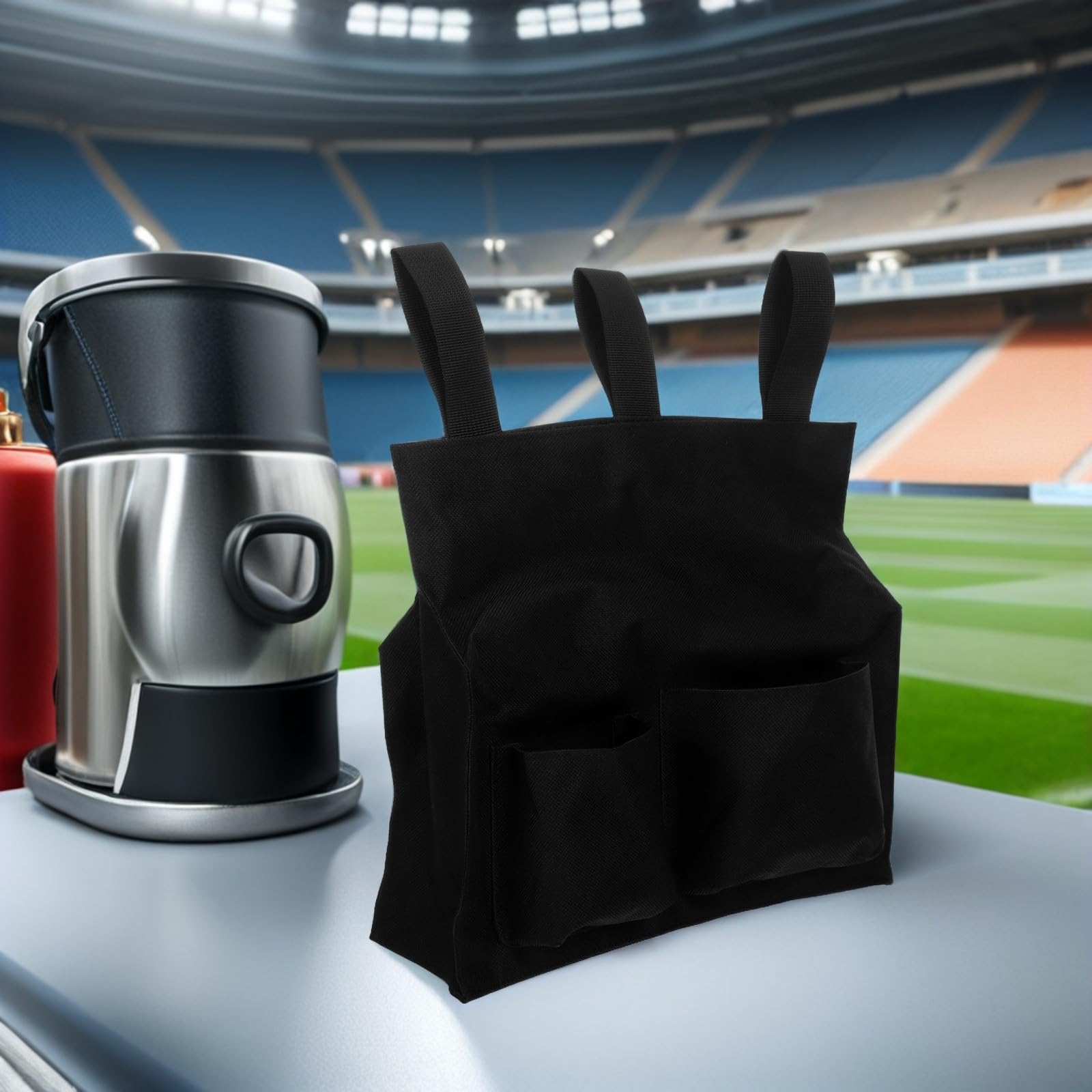 Bolsa para Balones de Árbitro de Softbol y Béisbol de Tela Oxford, Gran Capacidad, 2 Unidades con Correa para Cintura y Bolsillos Laterales, Práctica para Transporte en Deportes
