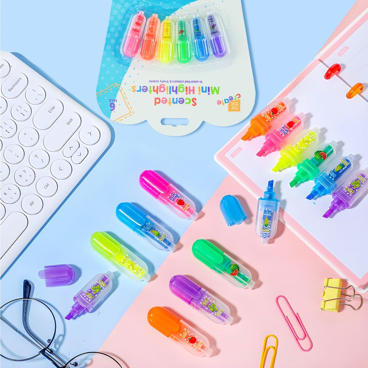 Demarsen Set van 24 mini-markeerstiften, ijslollyvormige en ijsvormige gekleurde markeerstiftenset, schattige schrijfwaren, schoolspullen, feesttasvullers voor kinderen Demarsen Set van 24 mini-markeerstiften, ijslollyvormige en ijsvormige gekleurde markeerstiftenset, schattige schrijfwaren, schoolspullen, feesttasvullers voor kinderen
