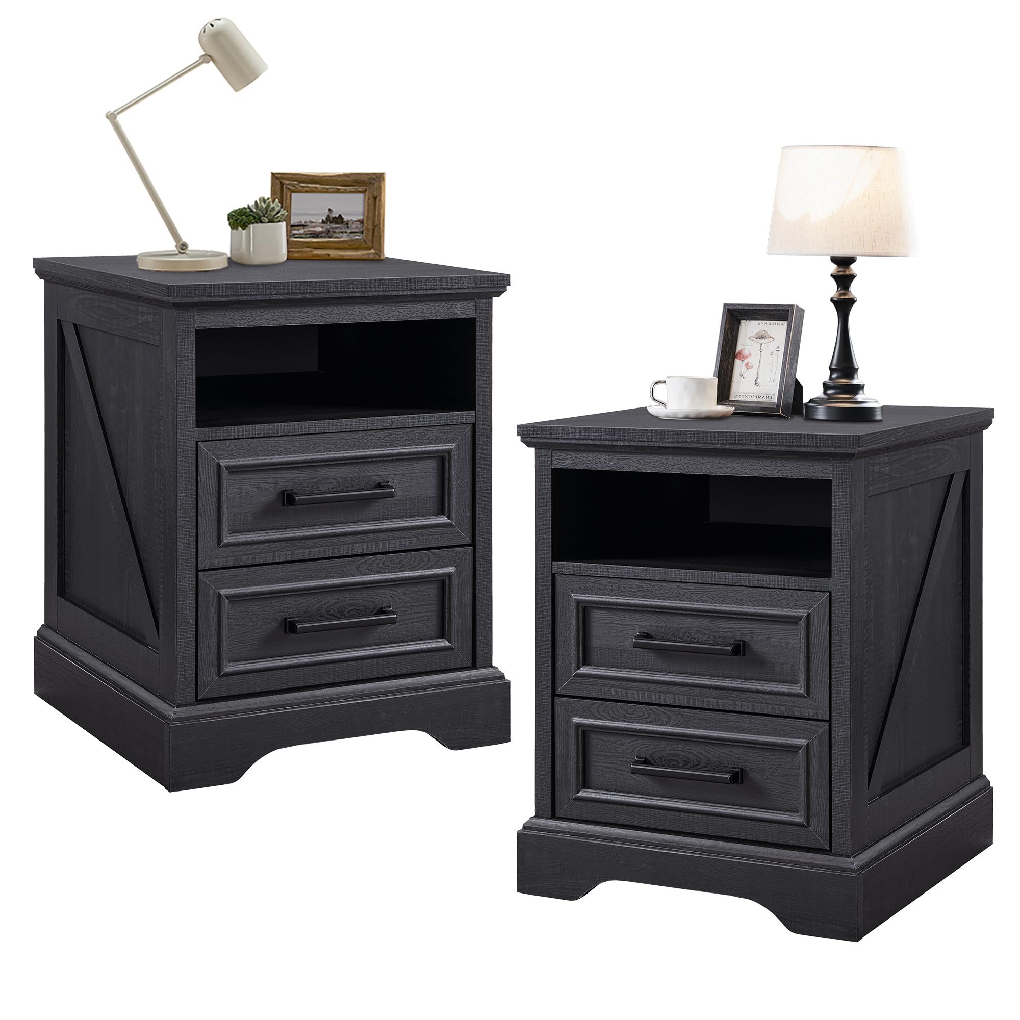 ACCOHOHO Farmhouse Nightstand Set of 2