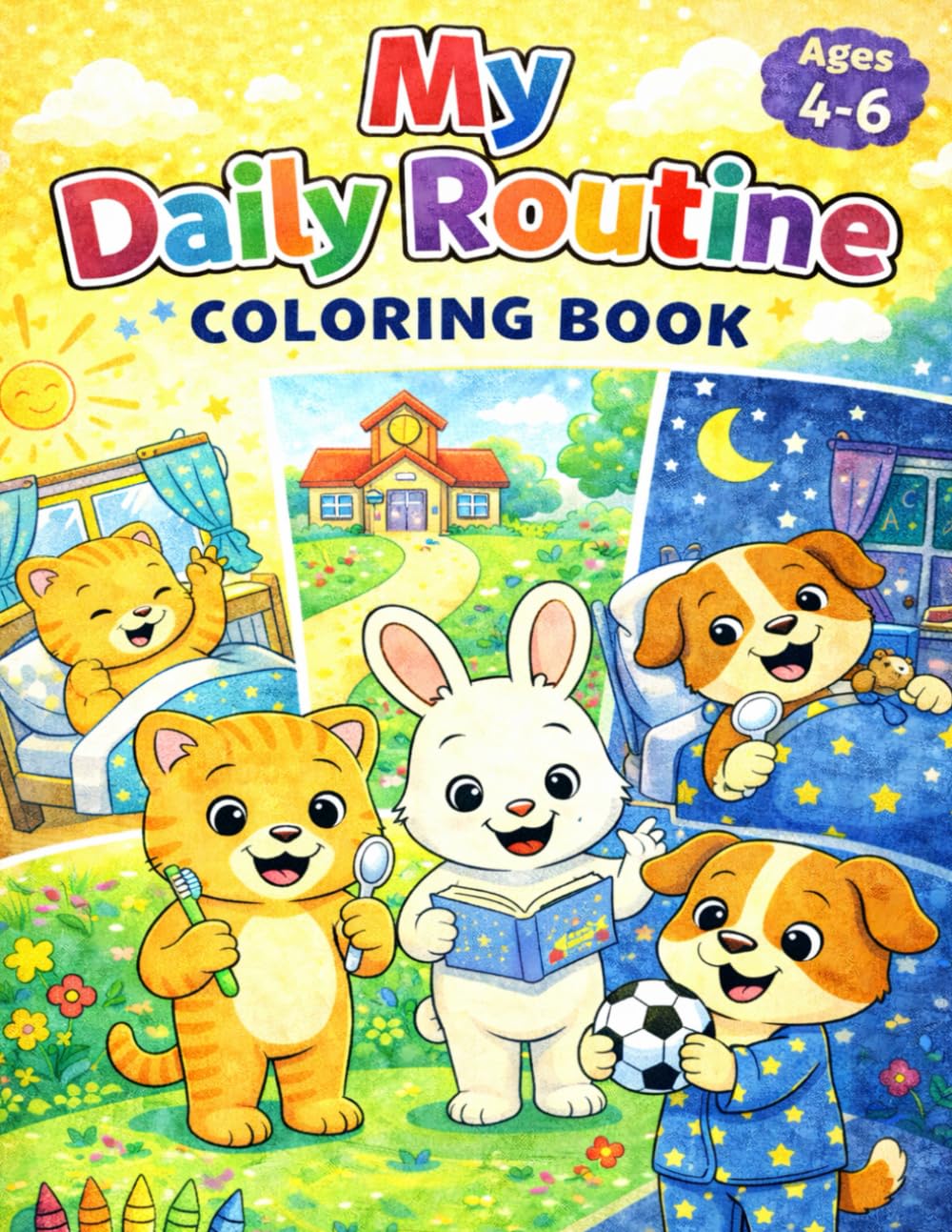 My Daily Routine Coloring Book: Fun and Joyful Habit Training for Kids Ages 4–6