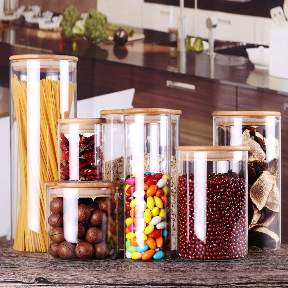 Leaves and Trees Glass Rice Storage Containers