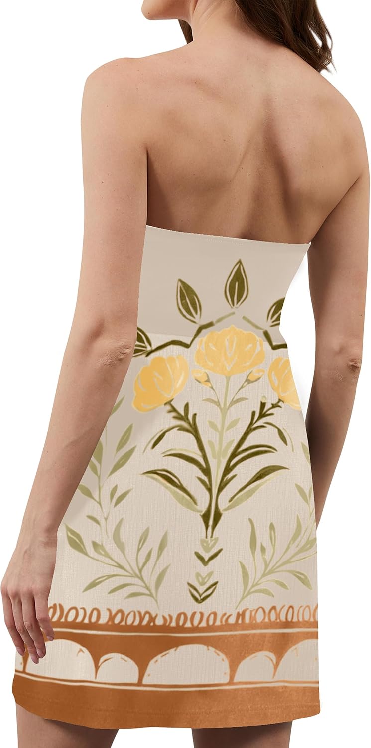 Floral Tube Bandeau Mini Dress Women Summer Sleeveless Strapless Short Dresses Casual Off Shoulder Beach Dress - Image 2