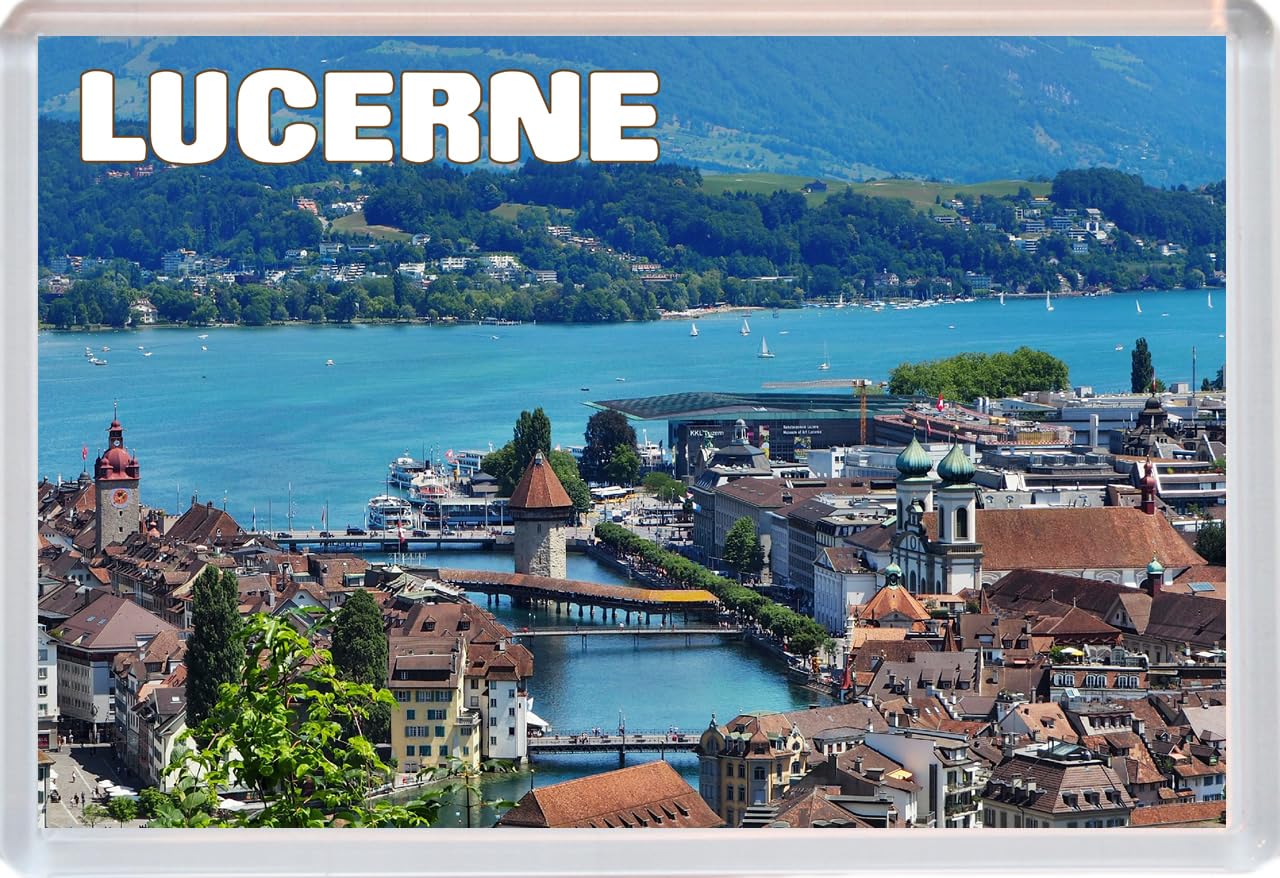 Baked Bean Store Multicolor Lucerne - Switzerland - Jumbo Fridge Magnet 96 X 67Mm Bbsfhm1687