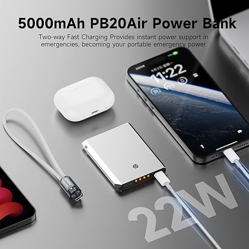Miniatura 4 de Banco de energía inalámbrico 7000 mAh Powerbank inalámbrico 18 W PD carga rápida mini portátil magnético batería externa banco de energía para