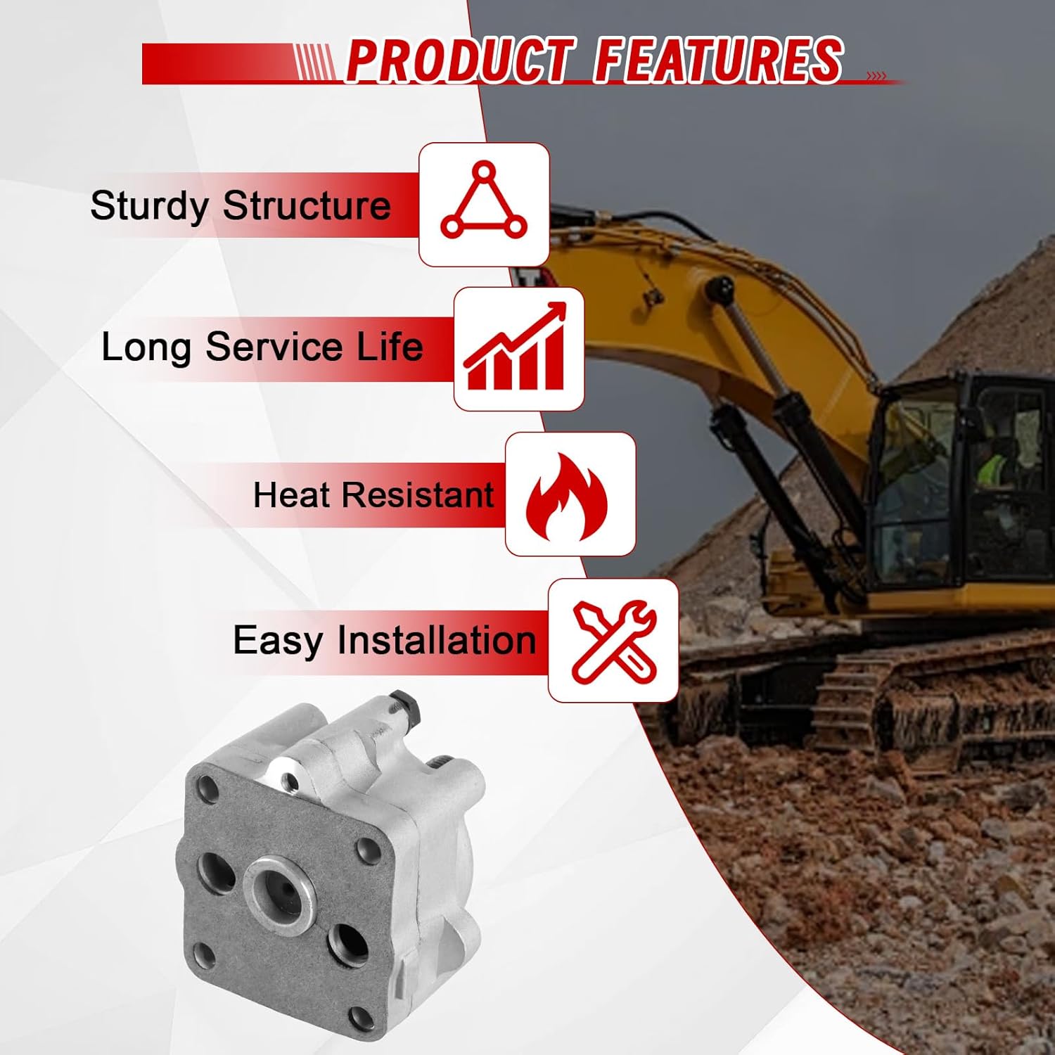 Oil Pump Assembly, 15471-35010 15471-35013 15471-35012 1PC Engine Oil Pump Replacement for Kubota Engine D750 D850 D950 V1100 V1200 V2403 V2203 V2003 V1902 V1903 D1102 D1503