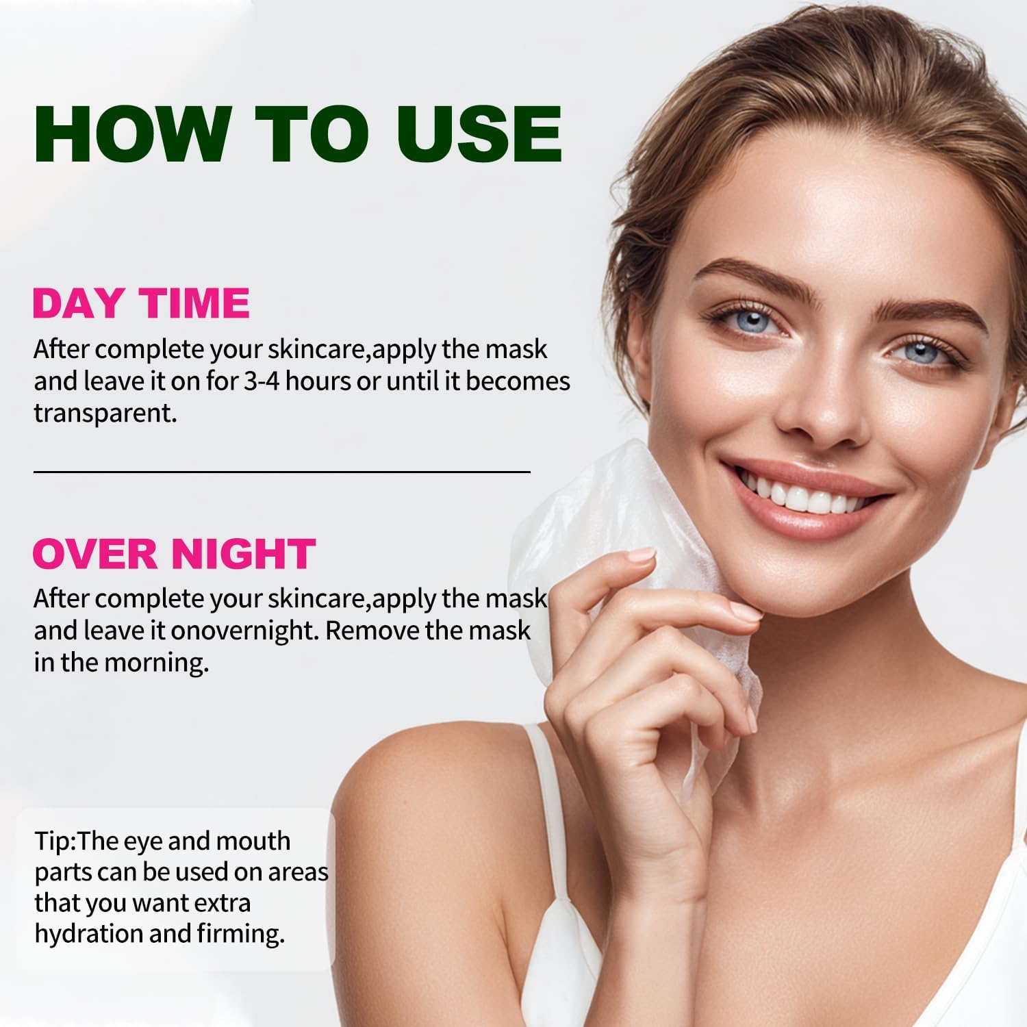 Collagen Face Mask Korean Skincare - Overnight Hydrating Sleeping Mask with Niacinamide & Hyaluronic Acid | Firming, Moisturizing for All Skin(5 PACK) - Image 6