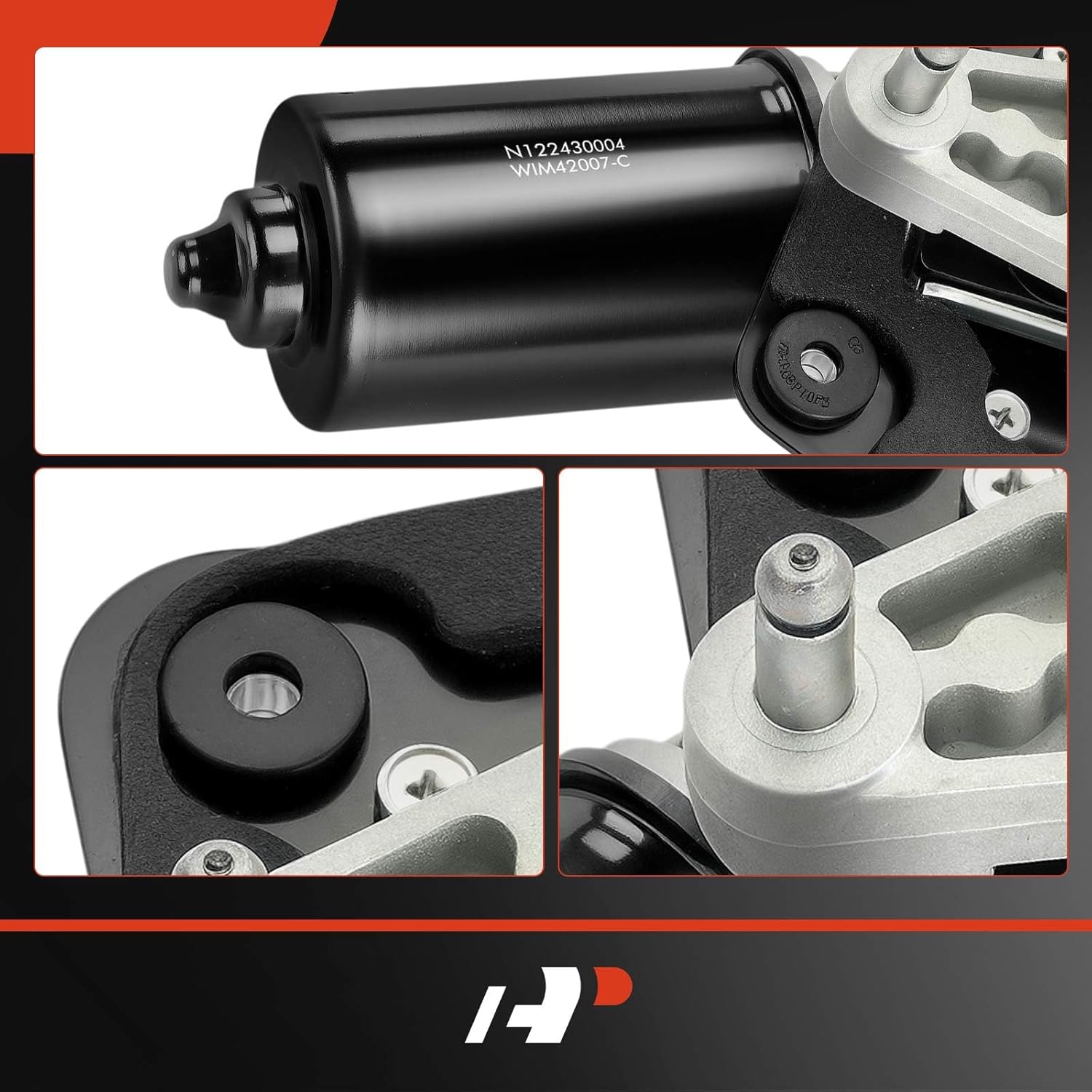 A-Premium Front Windshield Wiper Motor Compatible with Lincoln Town Car 1987 1988 1989, 7-Pin, with 1 Plug Motor