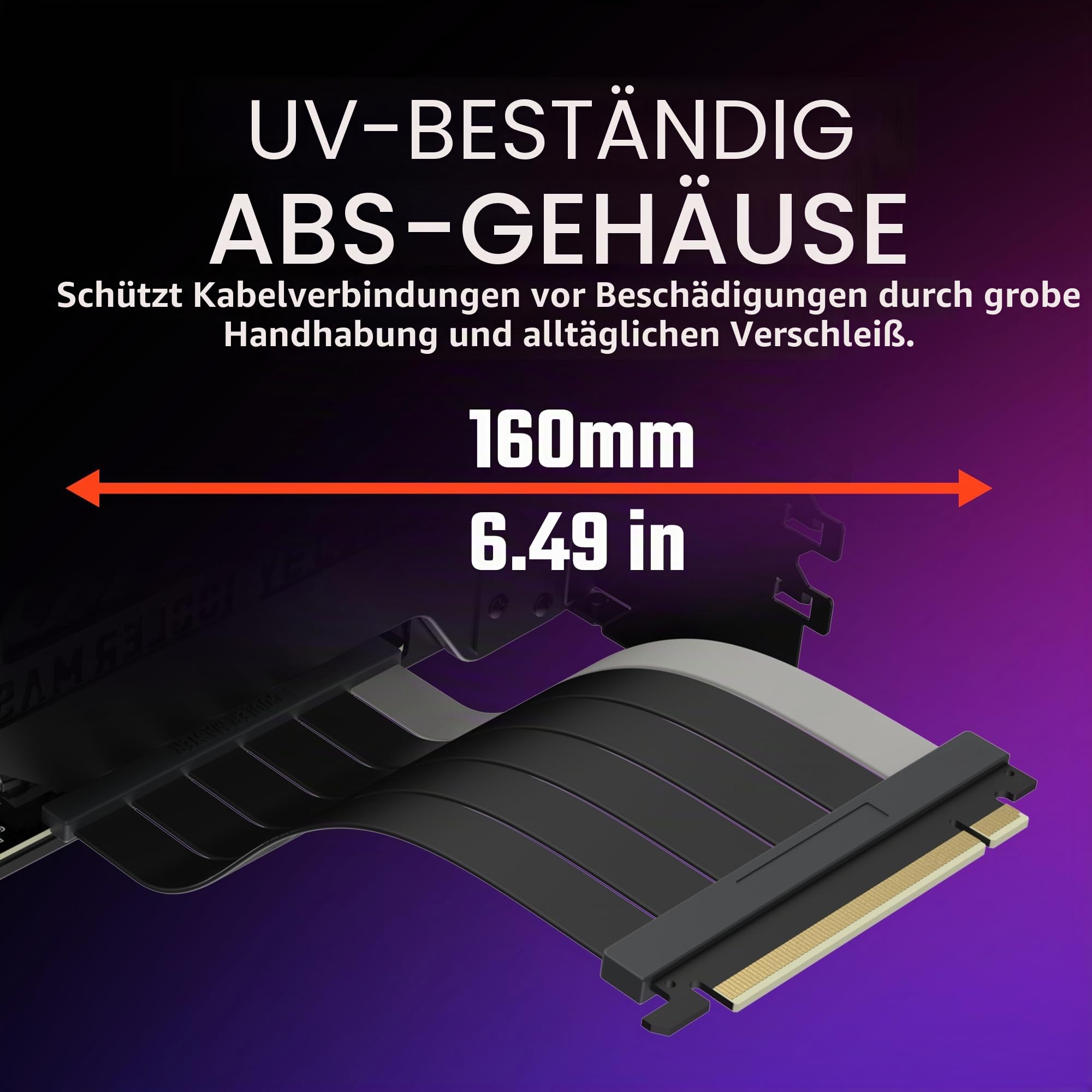 Cooler Master MasterAccessory Vertikales GPU-Kartenhalter-Kit V3, schwarz, Premium-Riser-Kabel, PCI-E 4,0 x 16-165 mm, PCIe 3.0 kompatibel, verstellbare Länge für E-ATX|ATX|Micro-ATX-Gehäuse