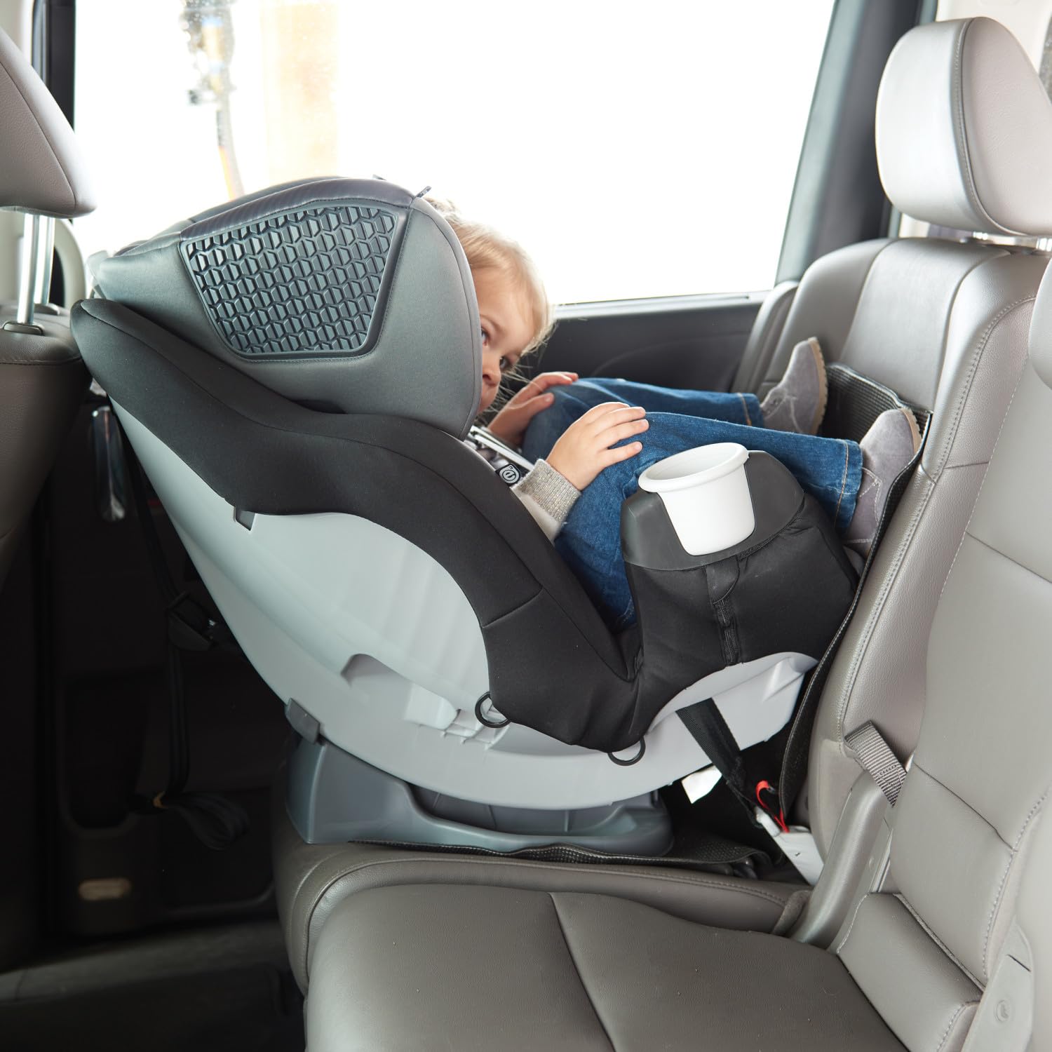 Undermat - Protezione per sedile auto per seggiolini e booster, doppio lato, materiale antiscivolo, colore: Nero