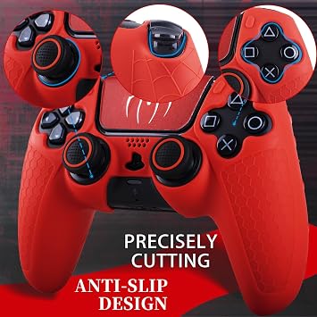 Non-Slip Silicone Cover for PS5 Controller with Thumbstick Caps * 2 & Sticker * 1 Scarlet Spider