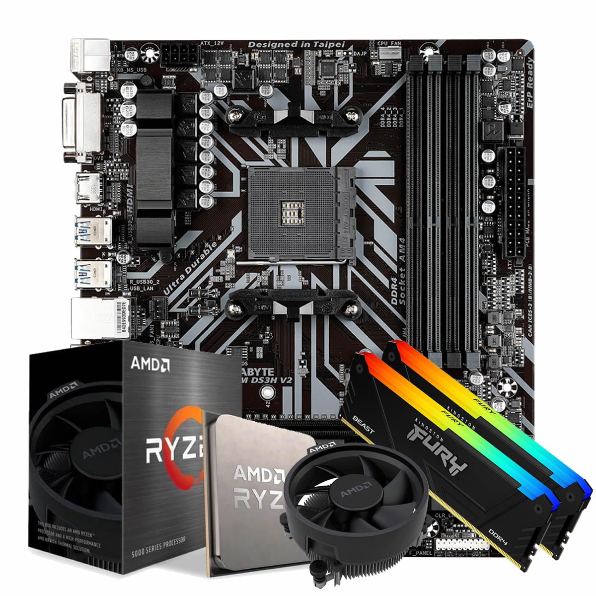 AMD RYZEN 5 4600G B450M 2X 8GB DDR4 3200MHZ RGB UPGRADE KIT
