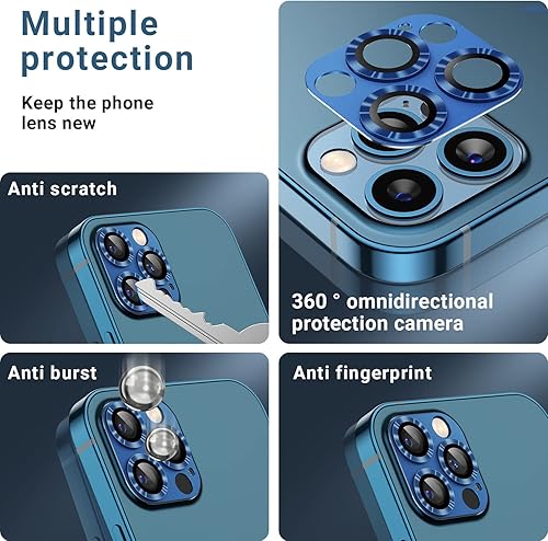 Miniatura 6 de AFARER Paquete de 2 protectores de lente de cámara para iPhone 12 Pro, protector de lente de cámara Ultra HD, cubierta de lente de vidrio templado