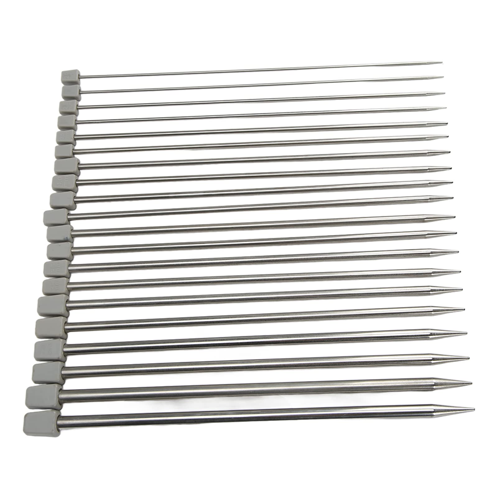 22Pcs Set di Aghi da Maglia in Metallo Lucido 25cm in Acciaio Inossidabile, Knit Weave Craft Strumenti per Cucire Fai da Te Aghi da Maglia Artigianali per Calze, Sciarpe, a Maglia