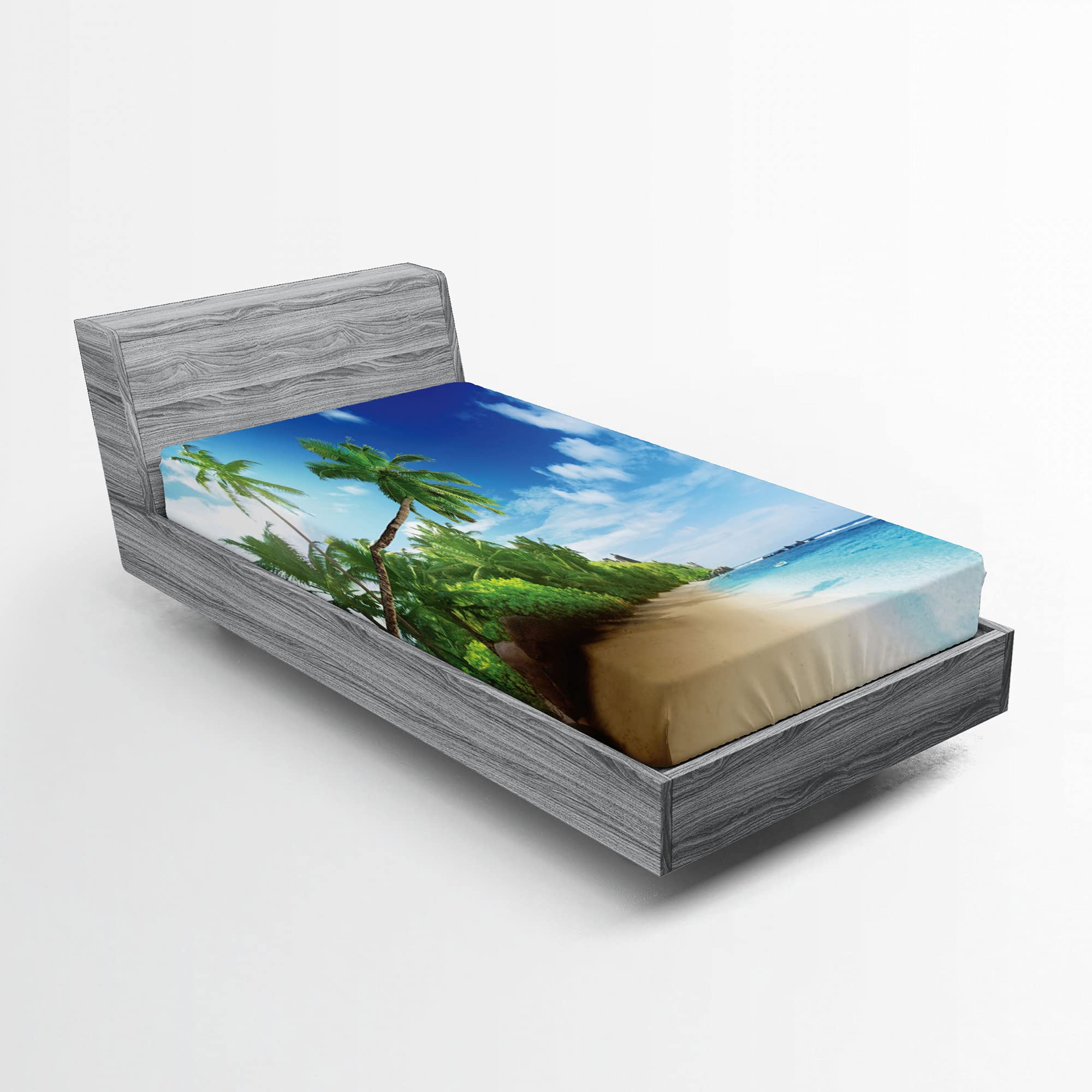 ABAKUHAUS Lenzuolo Con Angoli 90x190 Cm - Tramonto Romantico - Microfibra Morbida Tasca Elastica 360° - Adatto A Materassi Fino A 40cm