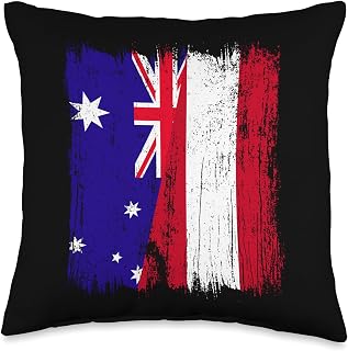 Australia Austria Half Flag Australian Austrian Heritage Throw Pillow