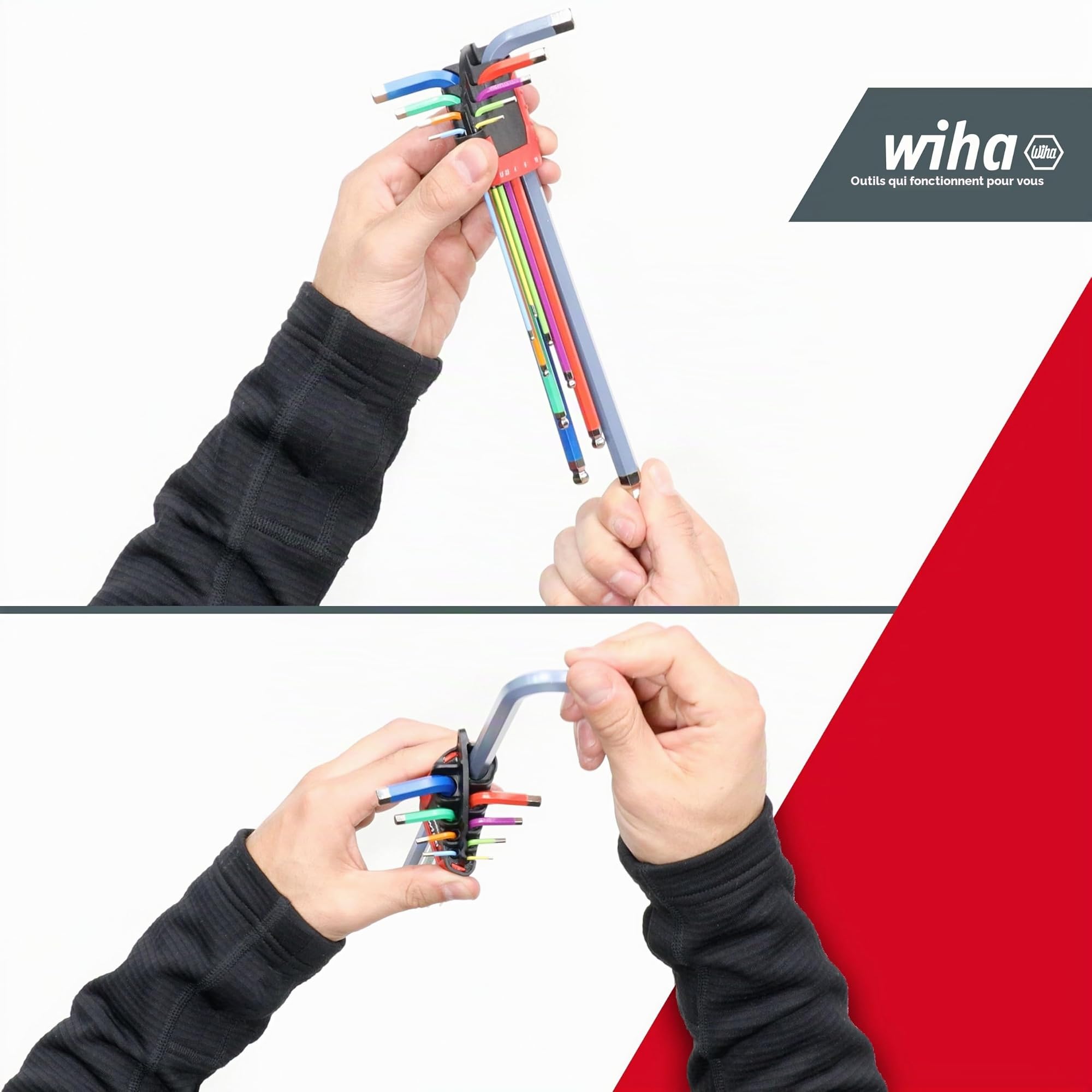 Wiha 43849 - Juego de llaves Allen en soporte ErgoStar SW 1,5; SW 2; SW 2,5; SW 3; SW 4; SW 5; SW 6; SW 8; SW 10 Ref. SB369E9F01