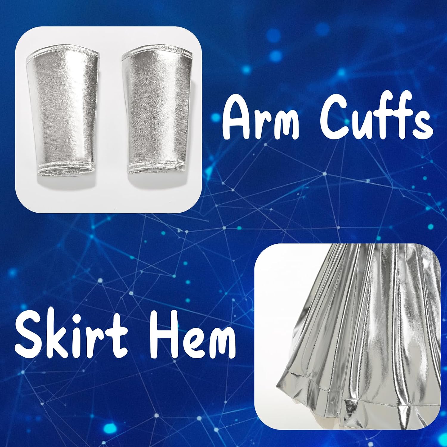 LMYOVE Silver Girls' Alien Party Costume for Kids Girls Halloween Birthday Space Themed Party Cosplay Alien Outfit