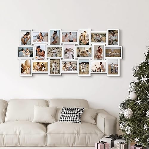 Miniatura 2 de J.M.Deco Marcos de fotos collage de 21 aperturas para decoración de pared, marco de fotos Reunion Friends Family College, marcos de fotos con