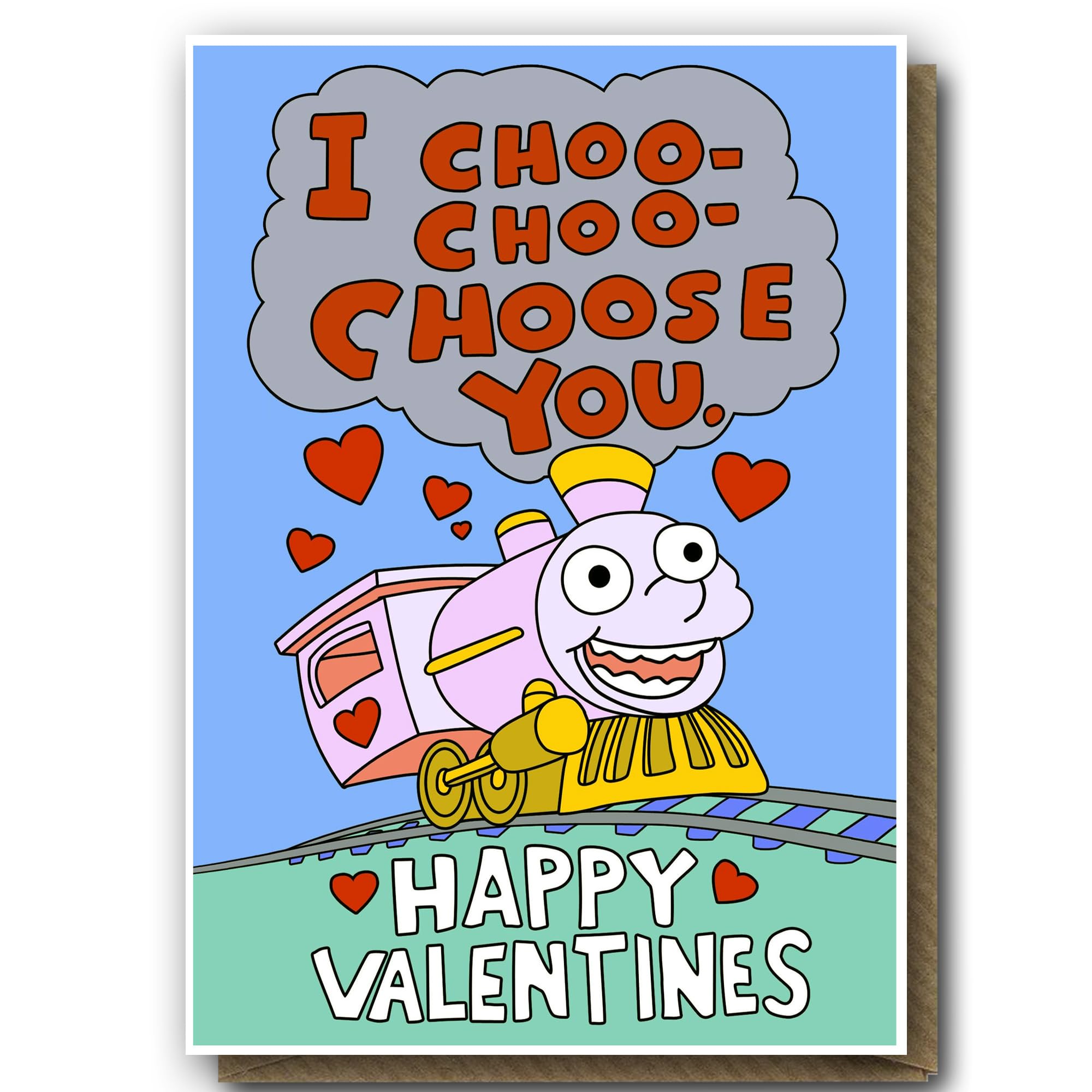 I Choo Choo Choose You - Funny Valentine's Day Card For Him For Her - Cute Valentines Card - Anniversary Card - Valentine card for Boyfriend, Girlfriend, Husband, Wife, Partner ect..