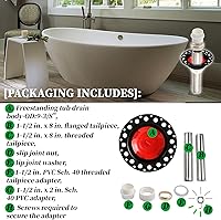 Vista 3 de ITD35 Kit de drenaje de bañera independiente compatible con bañeras independientes y bañeras estándar. Se adapta a todos los tipos de desagües