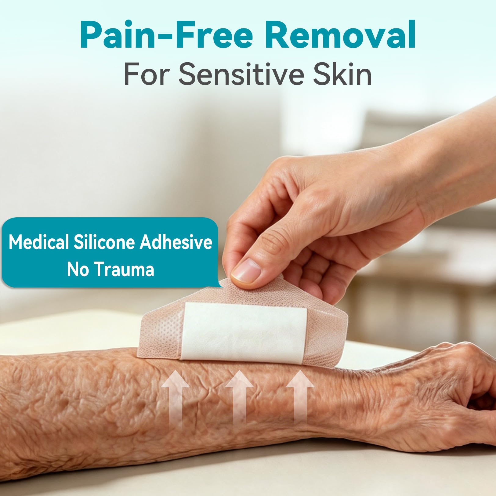 Dimora Silicone Foam Dressing 4"x4" for Wound Care Bed Sore Patches 20 Pack — Amazon image 4