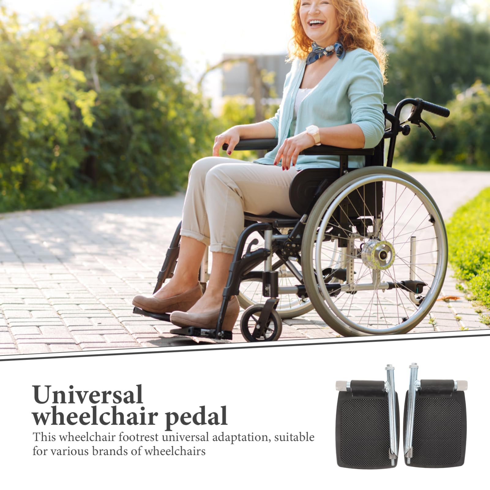 Reposapiés para Silla de Ruedas con Poste Resistente Plegable, Pedal de Repuesto Estable para Personas Mayores, Accesorio Compatible Multifunción para Movilidad y Color Aleatorio